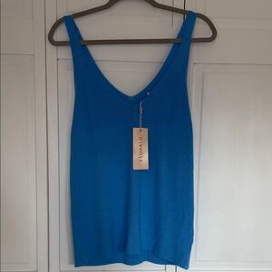 ESQUALO Women's Vibrant Blue Tank Top Sz L